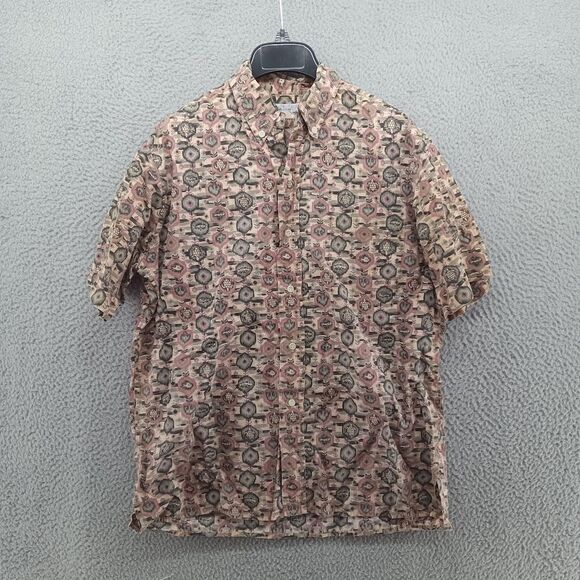 Vtg Reyn‎ Spooner Shirt Mens Medium Multicolor Geometric Fish Turtle Hawaiian - Picture 1 of 7